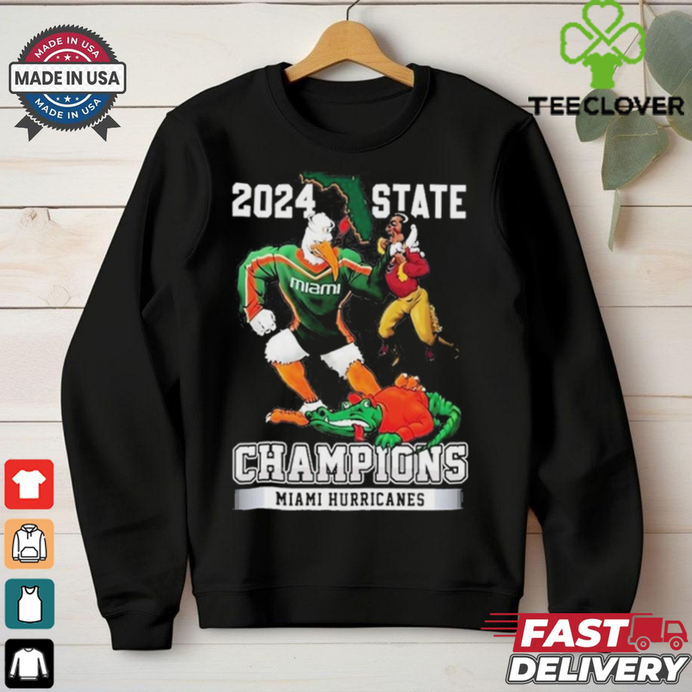 Official Miami Hurricanes 2024 2 Sided Canes State Champions T Shirt Official Miami Hurricanes 2024 2 Sided Canes State Champions T Shirt