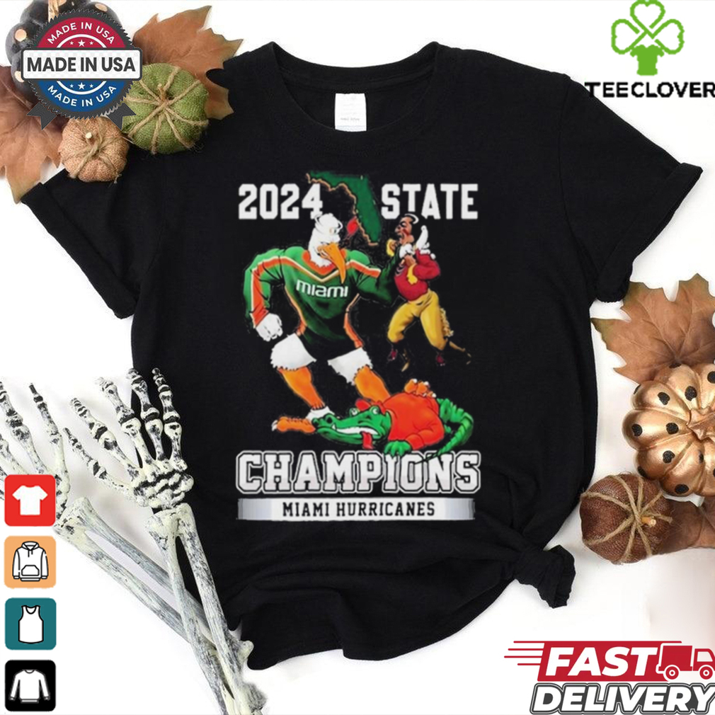 Official Miami Hurricanes 2024 2 Sided Canes State Champions T Shirt Official Miami Hurricanes 2024 2 Sided Canes State Champions T Shirt