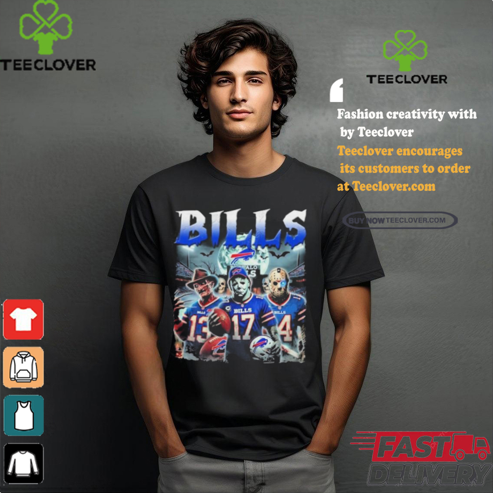 Official Michael Myers 17 Jason Voorhees 14 Freddy Krueger 13 Bills Halloween Shirt Official Michael Myers 17 Jason Voorhees 14 Freddy Krueger 13 Bills Halloween Shirt