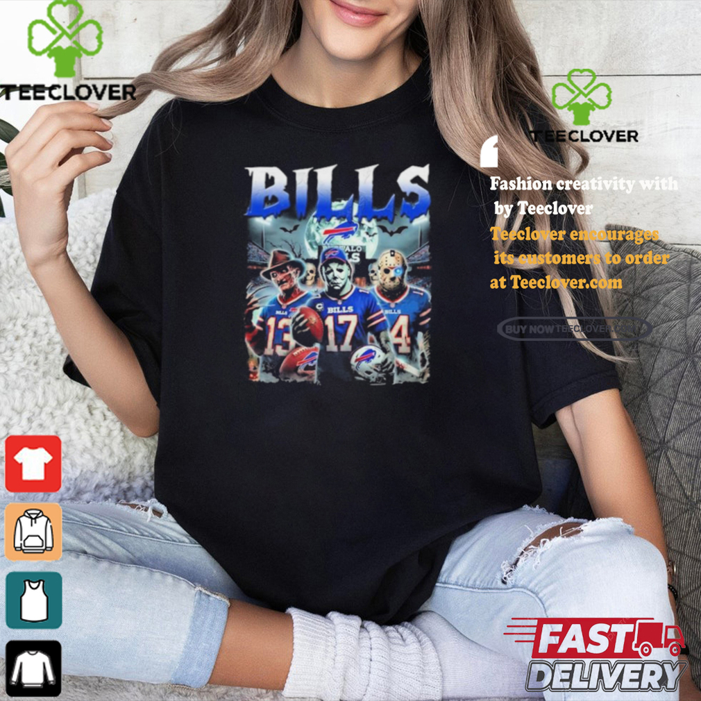 Official Michael Myers 17 Jason Voorhees 14 Freddy Krueger 13 Bills Halloween Shirt Official Michael Myers 17 Jason Voorhees 14 Freddy Krueger 13 Bills Halloween Shirt
