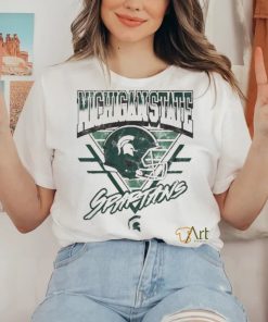 Official Michigan State Spartans Helmet Triangle Vintage T Shirt