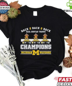 Official Michigan Wolverines Back 2 Back 2 Back Paul Bunyan Trophy Champions Unisex T Shirt
