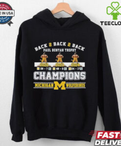 Official Michigan Wolverines Back 2 Back 2 Back Paul Bunyan Trophy Champions Unisex T Shirt 2 Official Michigan Wolverines Back 2 Back 2 Back Paul Bunyan Trophy Champions Unisex T Shirt