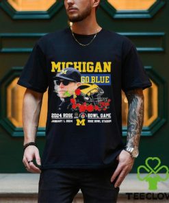 Official Michigan Wolverines Coach Jim Harbaugh 2024 Rose Bowl Game Go Blue T Shirt