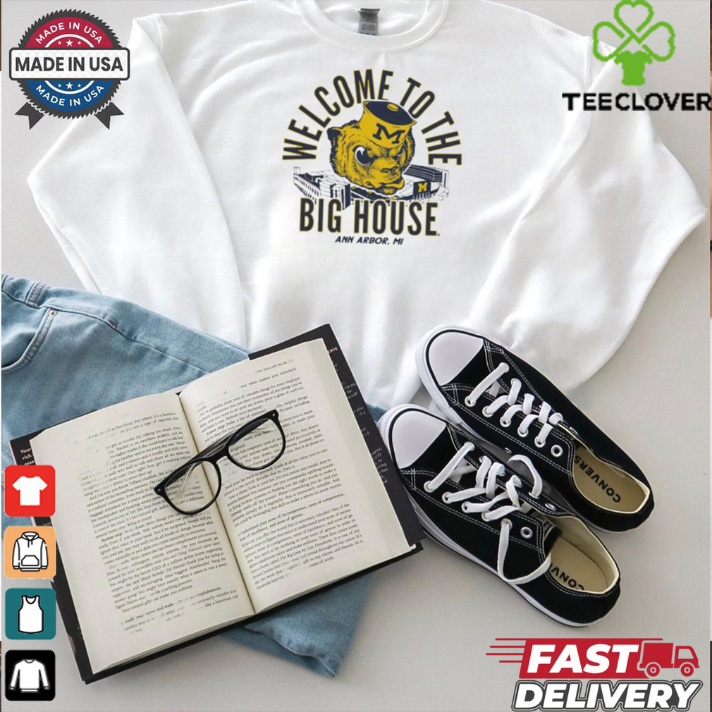 Official Michigan Wolverines Light Yellow Welcome To The Big House Heavyweight Shirt Official Michigan Wolverines Light Yellow Welcome To The Big House Heavyweight Shirt