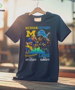 Official Michigan Wolverines On Saturday Detroit Lions On Sunday Mascots 2024Shirt