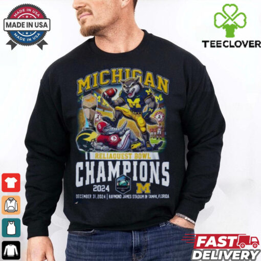 Official Michigan Wolverines Reliaquest Bowl Champions 2025 T Shirt