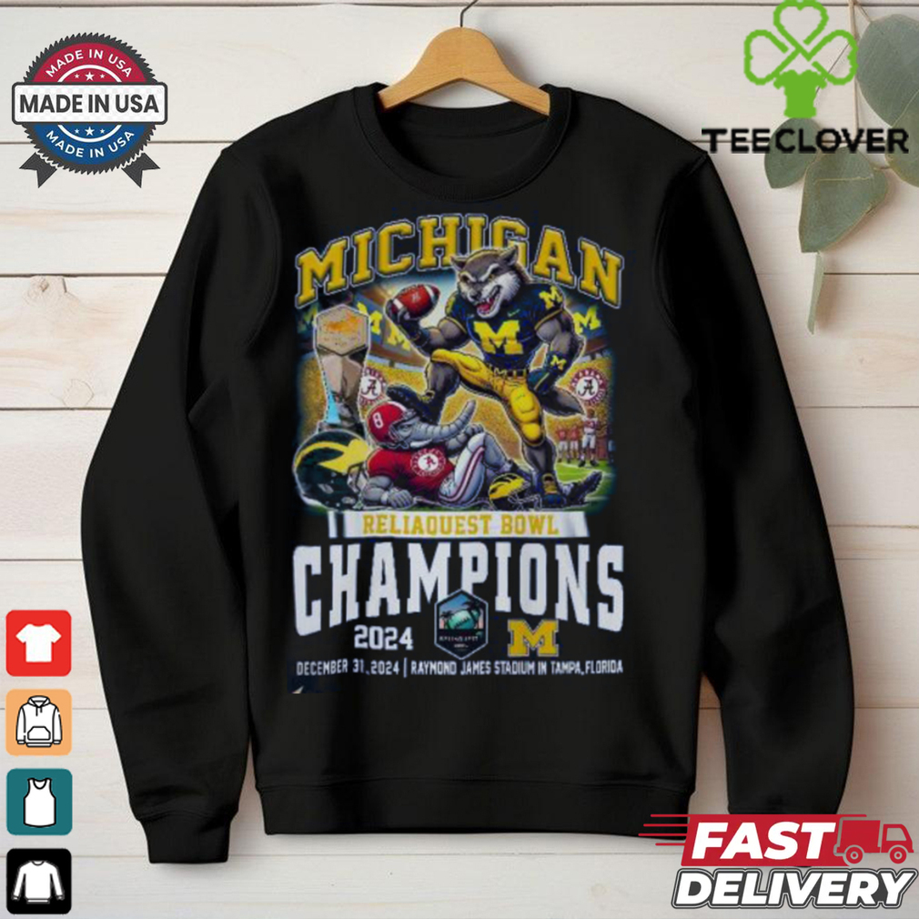 Official Michigan Wolverines Reliaquest Bowl Champions 2025 T Shirt Official Michigan Wolverines Reliaquest Bowl Champions 2025 T Shirt