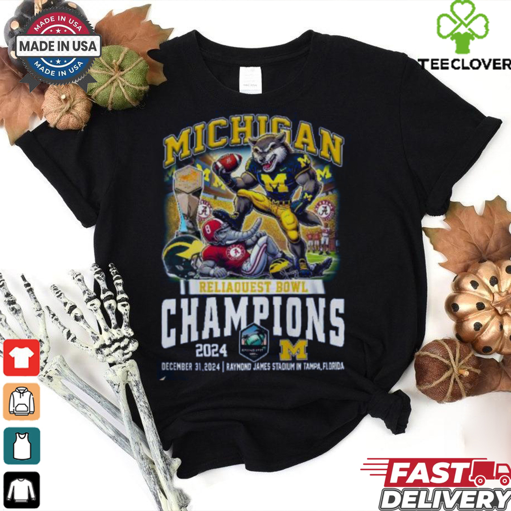 Official Michigan Wolverines Reliaquest Bowl Champions 2025 T Shirt Official Michigan Wolverines Reliaquest Bowl Champions 2025 T Shirt