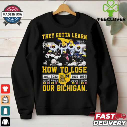 Official Michigan Wolverines They Gotta Learn How To Lose Our Bichigan The Ohio State 2024 t shirt