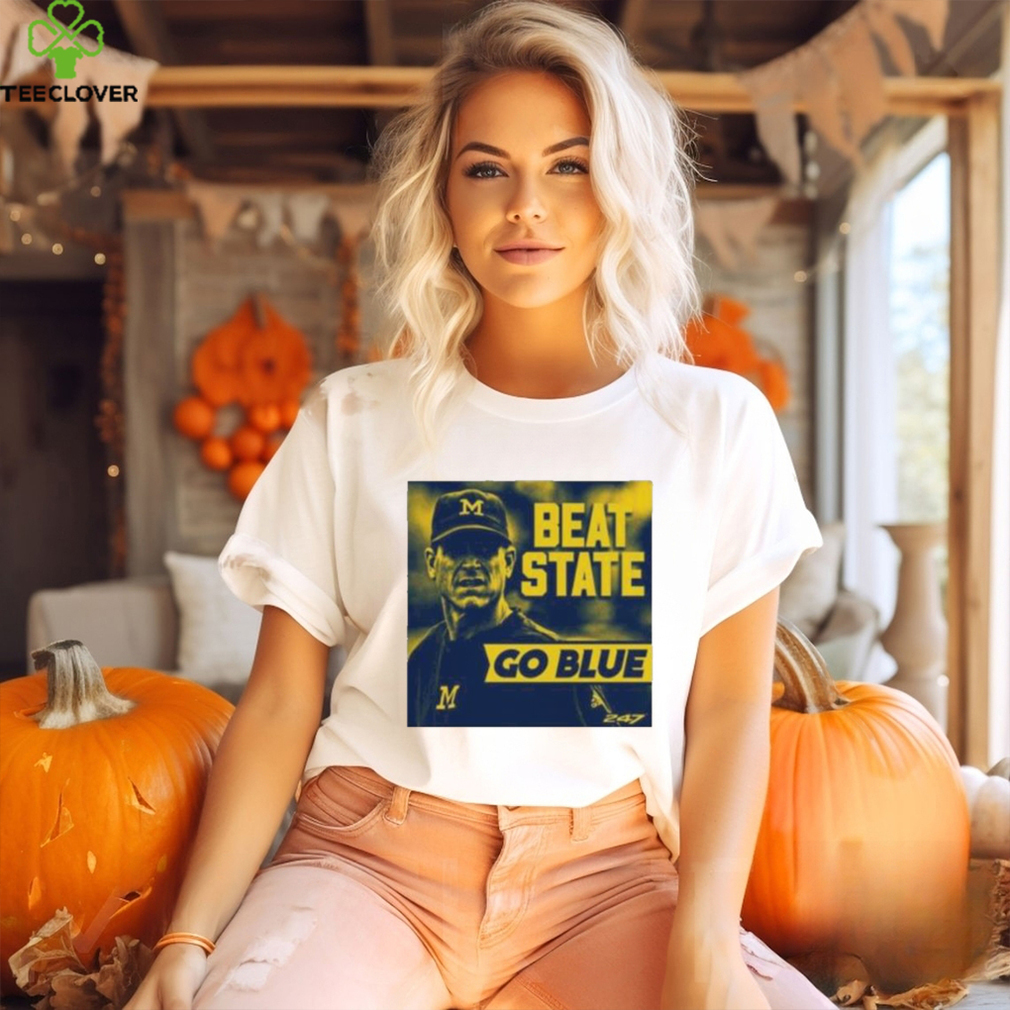 Official Michigan wolverines beat state go blue T shirt Official Michigan wolverines beat state go blue T shirt