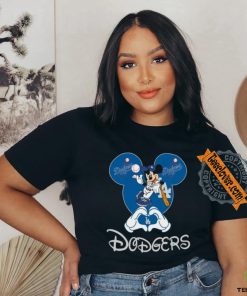 Official Mickey Los Angeles Dodgers Baseball Logo heart shirt