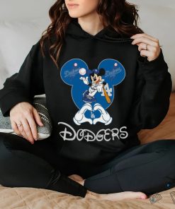 Official Mickey Los Angeles Dodgers Baseball Logo heart shirt