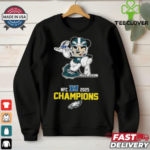 Official Mickey Mouse Philadelphia Eagles Super Bowl LIX NFC 2025 Champions NFL T shirts