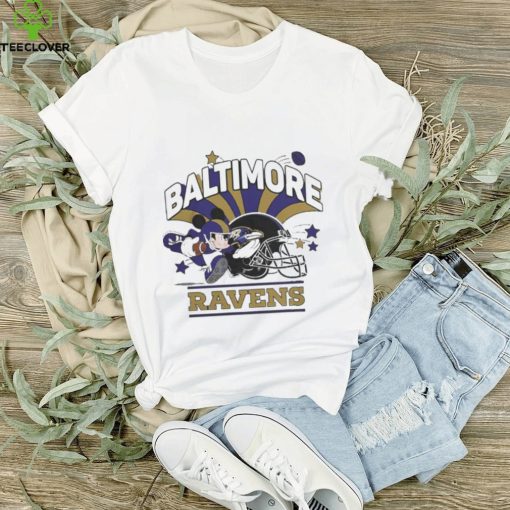 Official Mickey Mouse Player Baltimore Ravens Football Helmet Logo Character Shirt