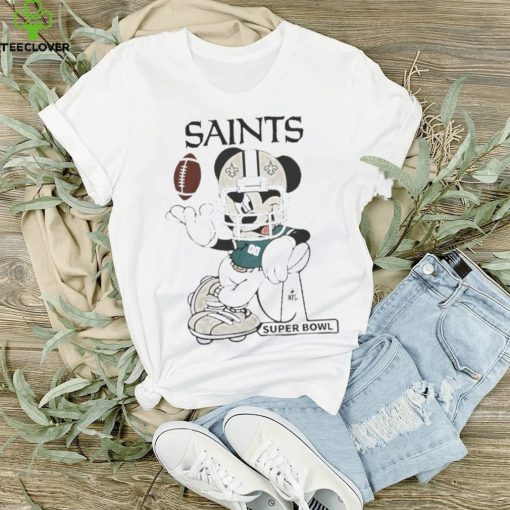 Official Mickey Mouse Player New Orleans Saints Football Nfl Super Bowl Logo Shirt