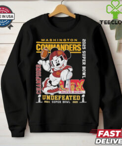 Official Mickey Mouse Washington Commanders Super Bowl LIX Champions 2024 2025 Undefeated T Shirts