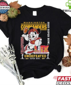 Official Mickey Mouse Washington Commanders Super Bowl LIX Champions 2024 2025 Undefeated T Shirts