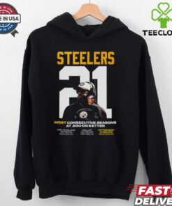 Official Mike Tomlin Pittsburgh Steelers Coach Most Consecutive Seasons At .500 Or Better Shirt