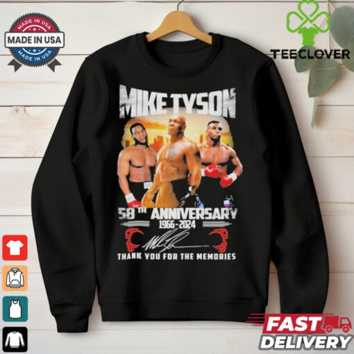 Official Mike Tyson 58th Anniversary 1966 2024 Thank You For The Memories Shirt