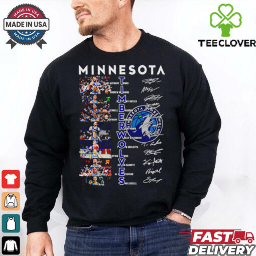 Official Minnesota Timberwolves Karl Anthony Towns Andrew Wiggins Jimmy Butler signatures shirt