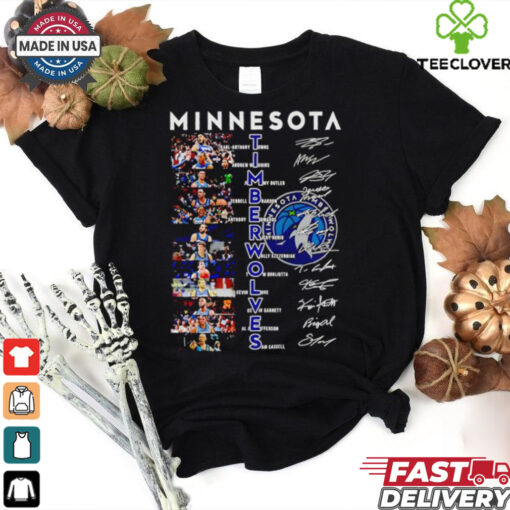 Official Minnesota Timberwolves Karl Anthony Towns Andrew Wiggins Jimmy Butler signatures shirt