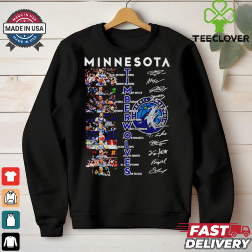 Official Minnesota Timberwolves Karl Anthony Towns Andrew Wiggins Jimmy Butler signatures shirt