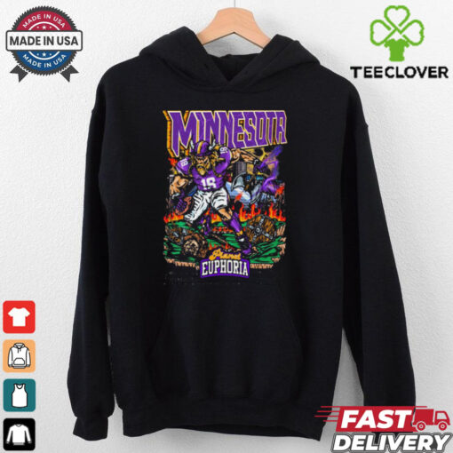 Official Minnesota Vikings Football NFL Planet Euphoria Art Mascot t shirt