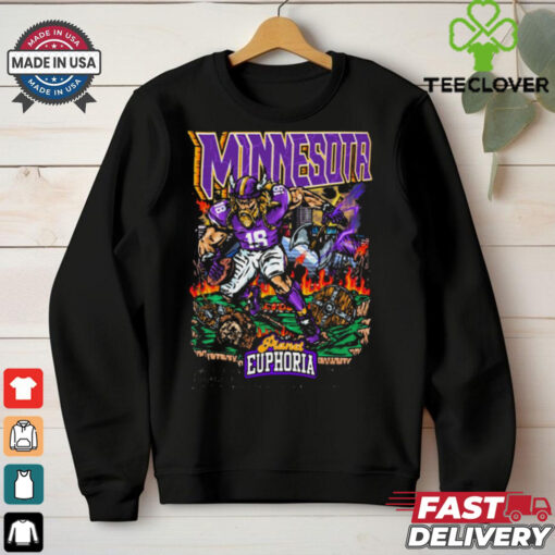 Official Minnesota Vikings Football NFL Planet Euphoria Art Mascot t shirt