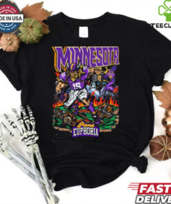Official Minnesota Vikings Football NFL Planet Euphoria Art Mascot t shirt