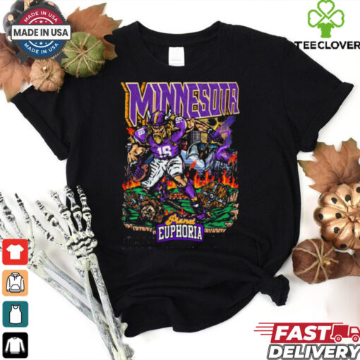 Official Minnesota Vikings Football NFL Planet Euphoria Art Mascot t shirt