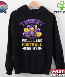 Official Minnesota Vikings Happy Thanksgiving Turkey Pie And Football Oh My Shirt