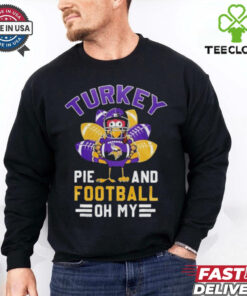Official Minnesota Vikings Happy Thanksgiving Turkey Pie And Football Oh My Shirt