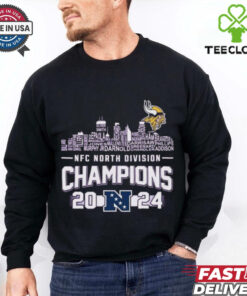 Official Minnesota Vikings NFC North Division Champions 2024 Skyline Names Shirt