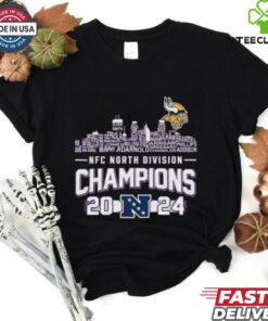 Official Minnesota Vikings NFC North Division Champions 2024 Skyline Names Shirt
