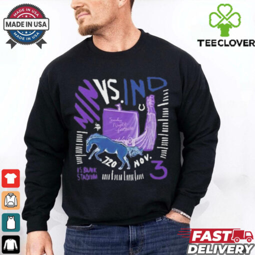 Official Minnesota Vikings Vs Indianapolis Colts Nov 3 2024 US Bank Stadium Matchup Shirt