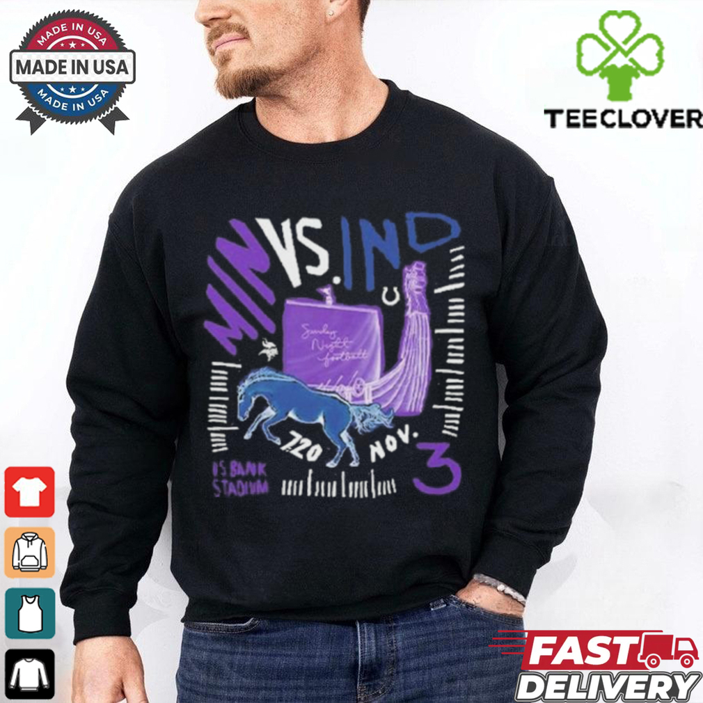 Official Minnesota Vikings Vs Indianapolis Colts Nov 3 2024 US Bank Stadium Matchup Shirt Official Minnesota Vikings Vs Indianapolis Colts Nov 3 2024 US Bank Stadium Matchup Shirt