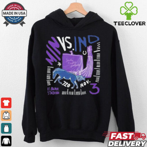 Official Minnesota Vikings Vs Indianapolis Colts Nov 3 2024 US Bank Stadium Matchup Shirt
