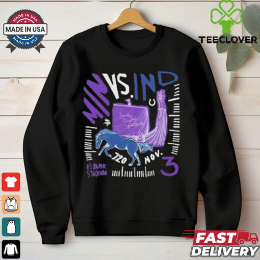Official Minnesota Vikings Vs Indianapolis Colts Nov 3 2024 US Bank Stadium Matchup Shirt