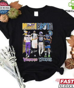 Official Minnesota Vikings x Minnesota Timberwolves Signature T Shirt