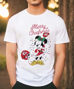 Official Minnie Mouse Kansas City Football Merry Christmas Helmet Christmas Lights T Shirt