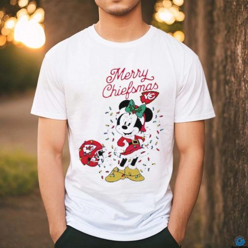 Official Minnie Mouse Kansas City Football Merry Christmas Helmet Christmas Lights T Shirt