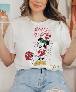 Official Minnie Mouse Kansas City Football Merry Christmas Helmet Christmas Lights T Shirt