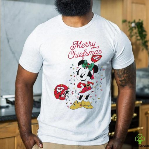 Official Minnie Mouse Kansas City Football Merry Christmas Helmet Christmas Lights T Shirt