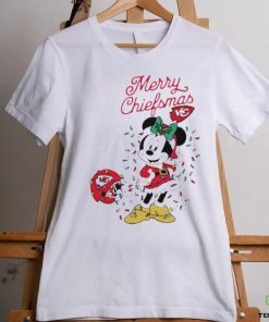 Official Minnie Mouse Kansas City Football Merry Christmas Helmet Christmas Lights T Shirt