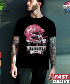 Official Mississippi State Bulldogs Youth Team Logo Dripping Helmet T Shirt