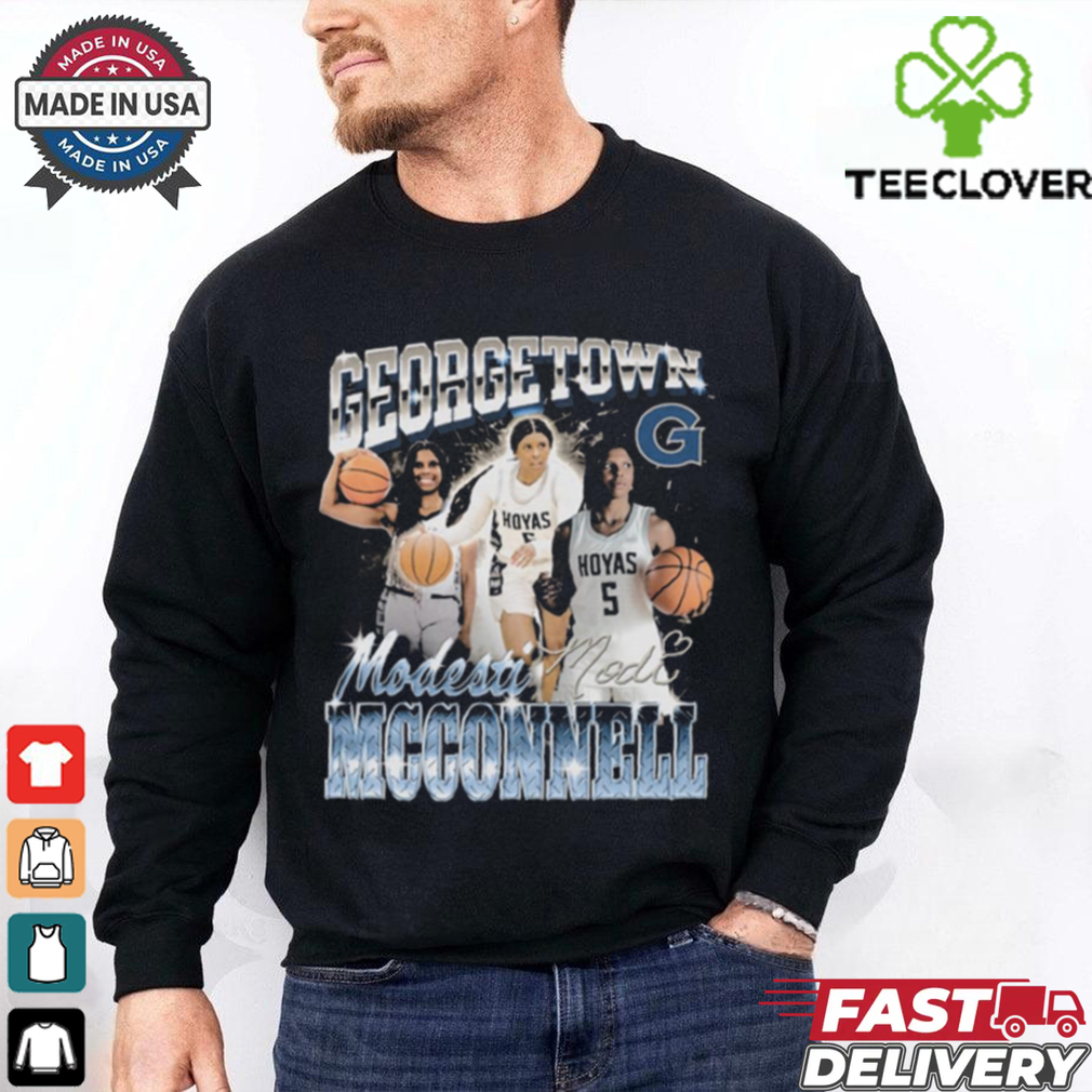 Official Modesti McConnell Georgetown Hoyas Basketball 90s Retro Graphic Signature t shirt Official Modesti McConnell Georgetown Hoyas Basketball 90s Retro Graphic Signature t shirt