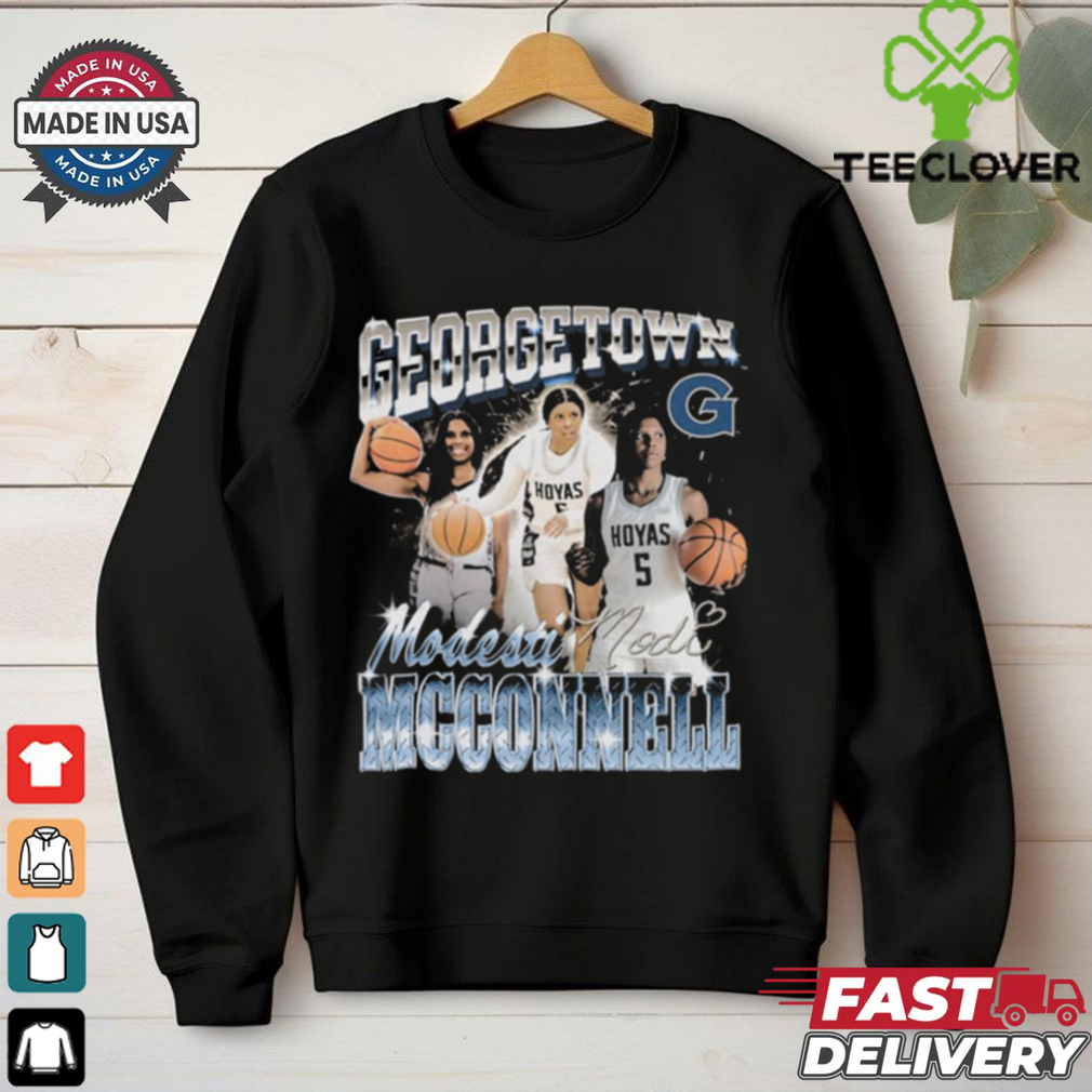 Official Modesti McConnell Georgetown Hoyas Basketball 90s Retro Graphic Signature t shirt Official Modesti McConnell Georgetown Hoyas Basketball 90s Retro Graphic Signature t shirt
