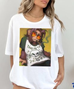 Official Monkey Smoking Take Me To Your Dealer T shirt