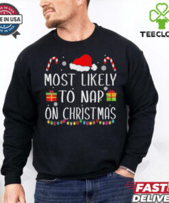 Official Most Likely To Nap On Christmas Family Matching Christmas 2024 T shirt